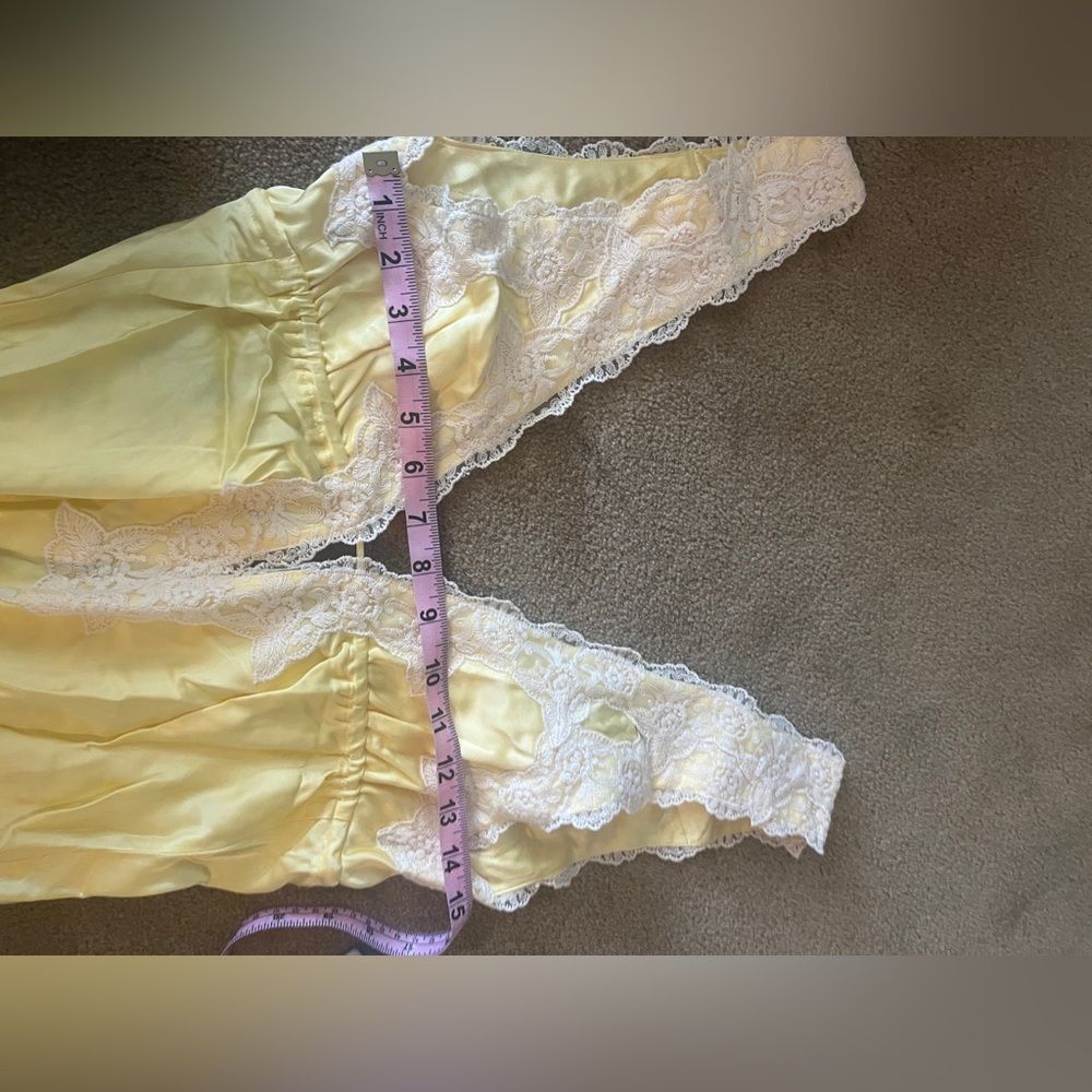 RUMORED Venice Maxi Dress W/ White Lace Trim Butter Yellow Eurosummer Sz XS - Picture 11 of 15